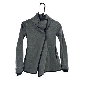 Ivivva Girls Jacket Gray Big Business Wrap Fleece Funnel Sz 7